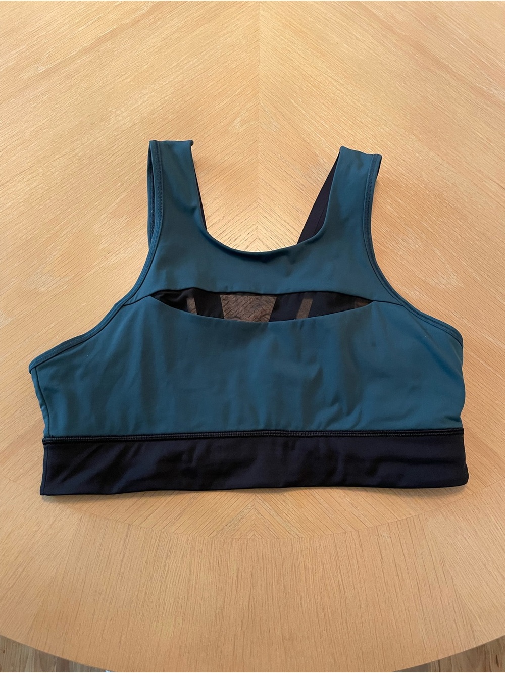 lululemon athletica Teal & Black Cutout Sports Bra size 10